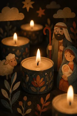 Warm Christmas Tea Light Candle Glow
