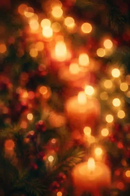 Warm Christmas Candle Bokeh Background
