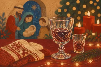 Warm Christmas Candles with Festive Bokeh