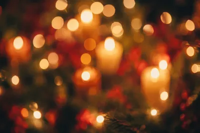 Warm Christmas Candle Bokeh Lights