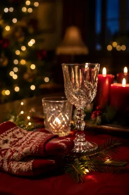 Warm Christmas Candles with Festive Bokeh