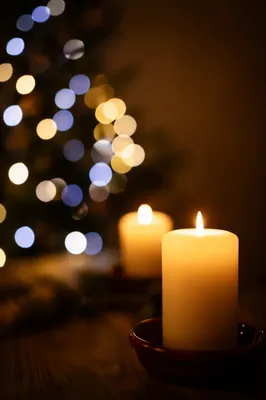 Warm Christmas Candles with Soft Bokeh
