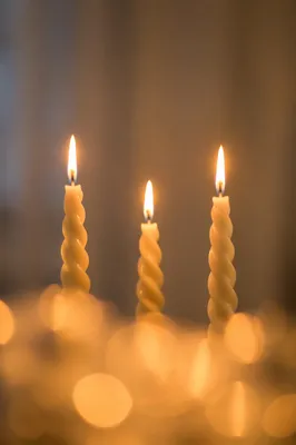 Warm Christmas Candles with Golden Bokeh