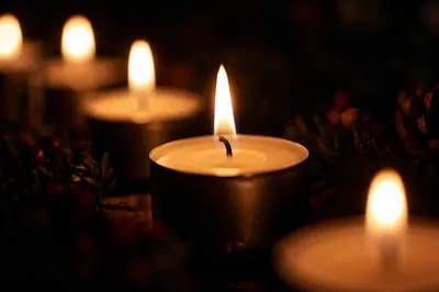 Warm Christmas Tea Light Candle Bokeh