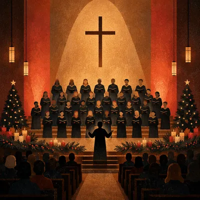 Christmas Choir Cantata in Church Sanctuary