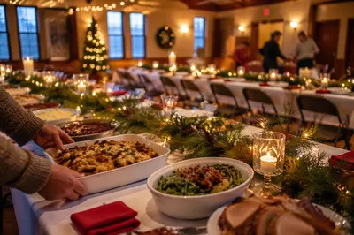 Cozy Church Christmas Dinner Fellowship Hall
