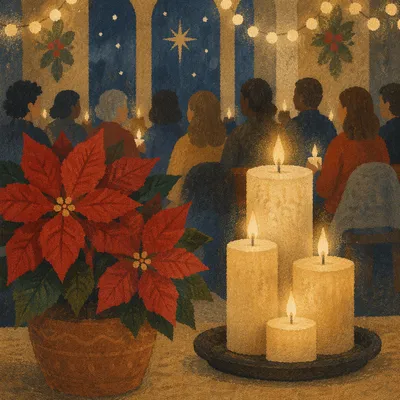 Christmas Eve Candlelight Chapel Congregation