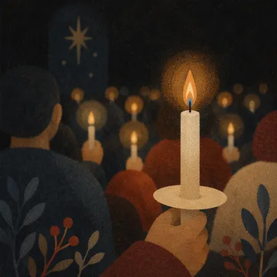 Christmas Eve Candlelight Service Close Up