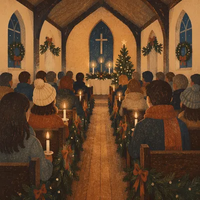 Christmas Eve Candlelight Chapel Congregation