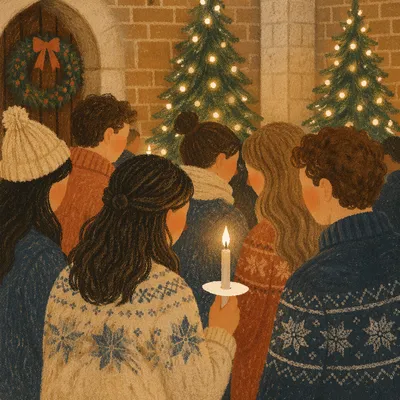 Christmas Eve Candlelight Fellowship in Church Foyer