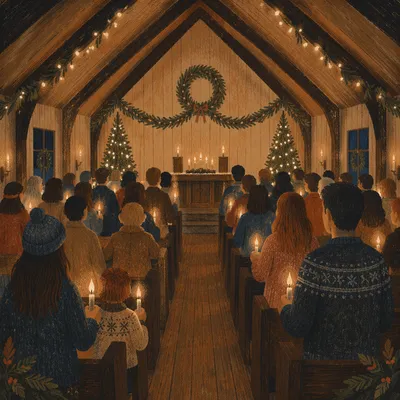 Christmas Eve Candlelight Chapel Congregation