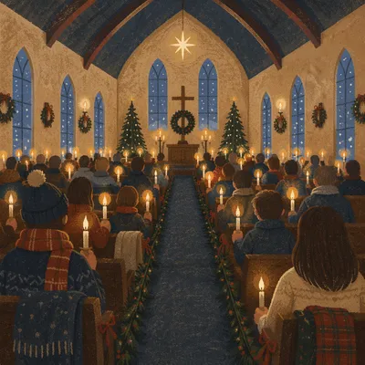 Christmas Eve Candlelight Chapel Congregation