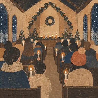 Christmas Eve Candlelight Chapel Congregation