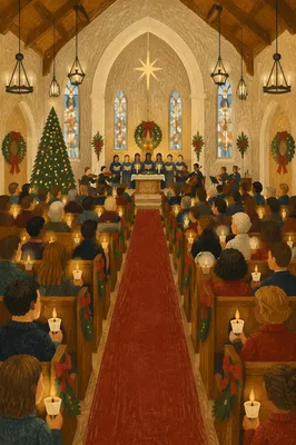 Christmas Eve Candlelight Chapel Congregation