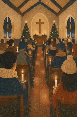 Christmas Eve Candlelight Chapel Congregation