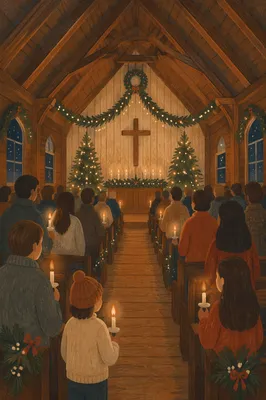 Christmas Eve Candlelight Chapel Congregation
