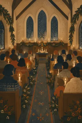 Christmas Eve Candlelight Chapel Congregation