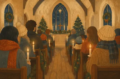 Christmas Eve Candlelight Chapel Congregation