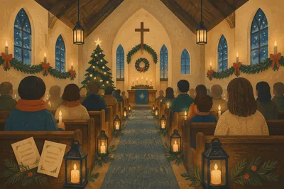 Christmas Eve Candlelight Chapel Congregation
