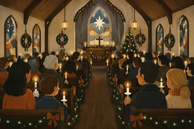 Christmas Eve Candlelight Chapel Congregation