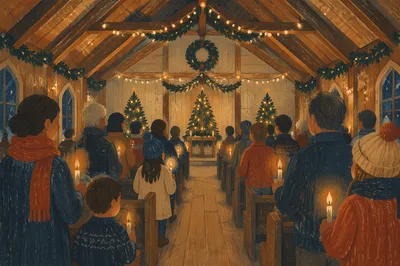 Christmas Eve Candlelight Chapel Congregation