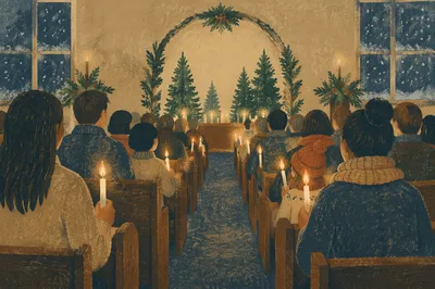 Christmas Eve Candlelight Chapel Congregation
