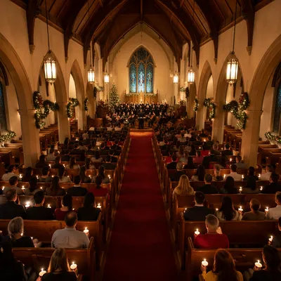 Christmas Eve Candlelight Chapel Congregation