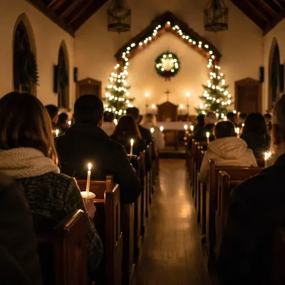 Christmas Eve Candlelight Chapel Congregation