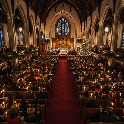 Candlelit Christmas Service in Gothic Church