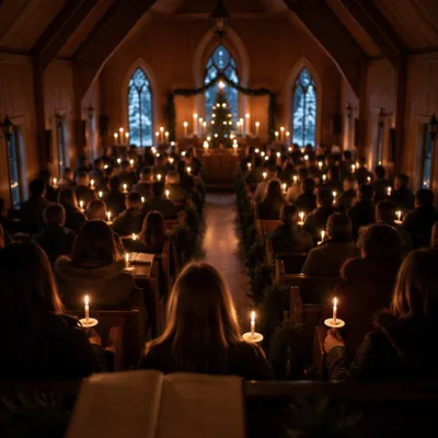 Christmas Eve Candlelight Chapel Congregation