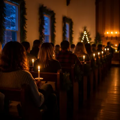 Christmas Eve Candlelight Chapel Congregation