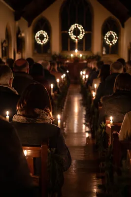 Christmas Eve Candlelight Chapel Congregation