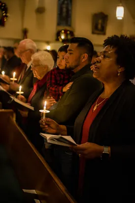 Christmas Eve Candlelight Service in Traditional Church