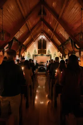 Christmas Eve Candlelight Service in Wooden Chapel