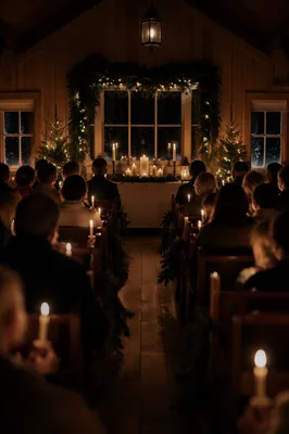 Christmas Eve Candlelight Service in Wooden Chapel