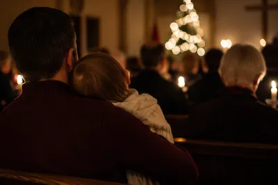 Candlelit Christmas Eve Chapel Congregation