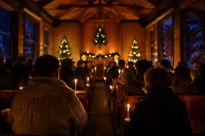 Christmas Eve Candlelight Service in Wooden Chapel