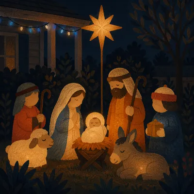 Candlelit Outdoor Christmas Nativity Garden