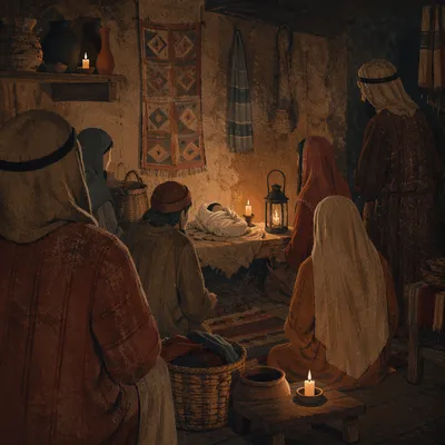 Candlelit Rustic Christmas Nativity Gathering
