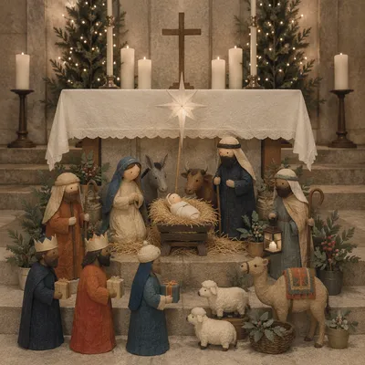 Christmas Nativity Candlelight at Chapel Altar