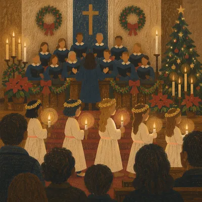 Christmas Nativity Candlelight Service in Church