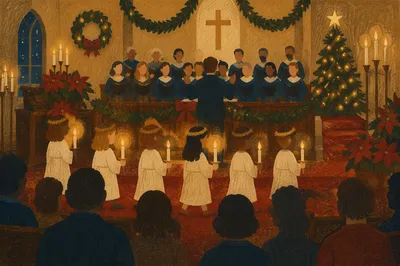 Christmas Nativity Candlelight Service in Church
