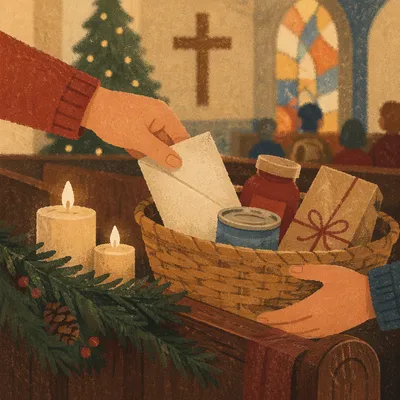 Christmas Offering in a Warm Church