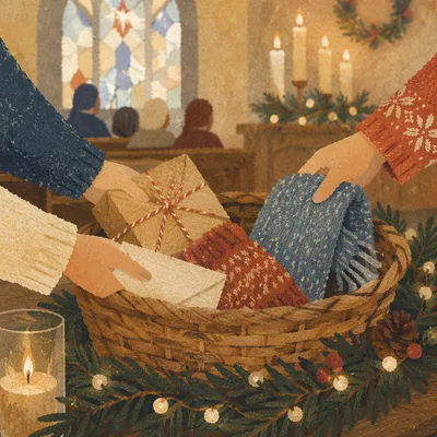 Christmas Offering Basket with Generous Giving