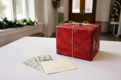 Christmas Offering Gift on Church Table