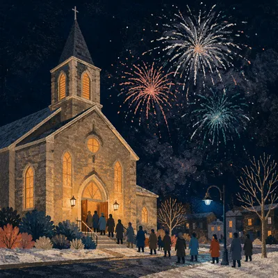 Midnight New Year Watchnight Church Celebration