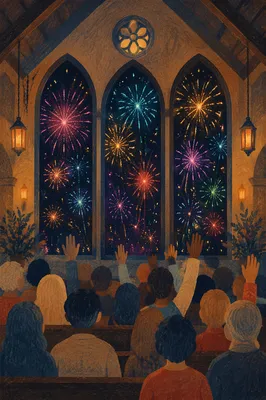 Midnight Watchnight Service with Fireworks
