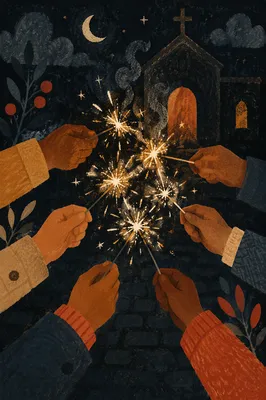 Midnight Sparklers After Watchnight Service