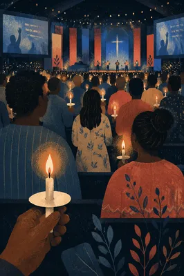 Midnight Watchnight Candlelight Church Service