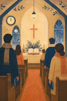 Midnight Watchnight Service in Wooden Chapel